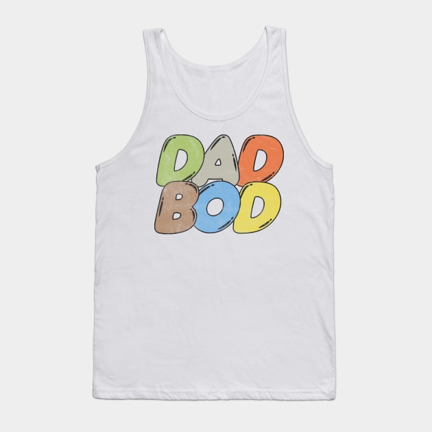 Dad Bod /// 80s Style Faded Funny Retro Design Tank Top by DankFutura